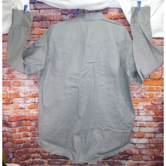 Wrangler Cowboy Cut Long Sleeve Twill Shirt Men's 2XT Tall Workwear Pearl Snap C - Picture 5 of 6